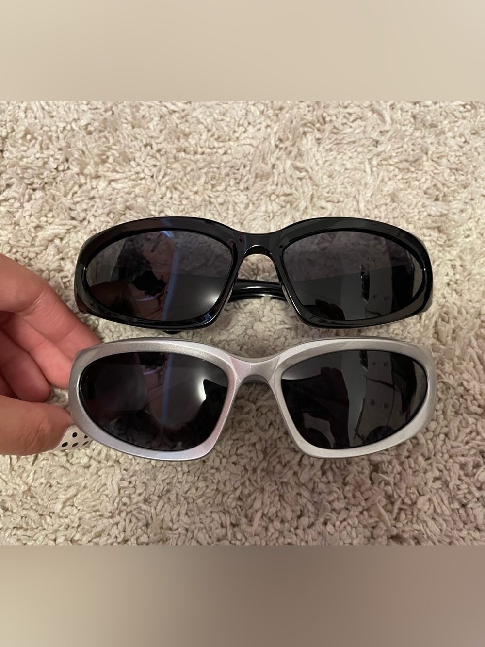 Silver and black sunglasses